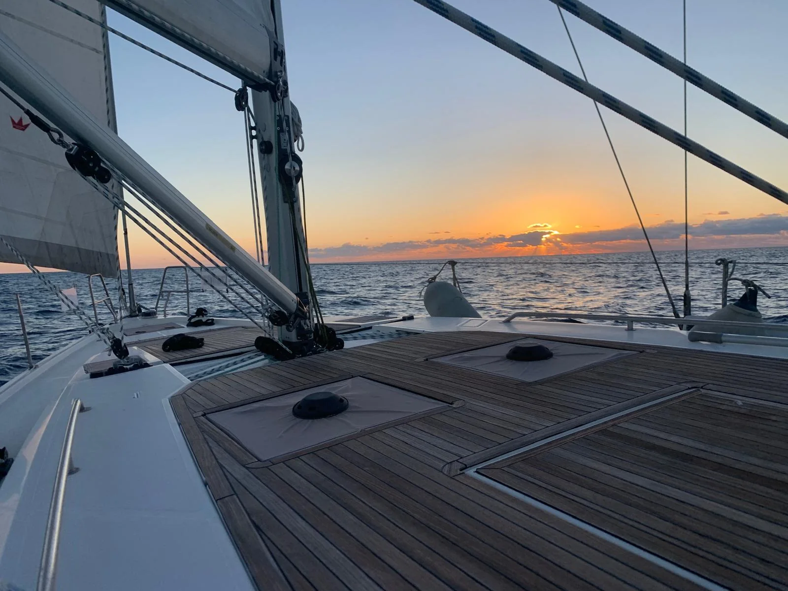 The deck of Manhattan at sunset